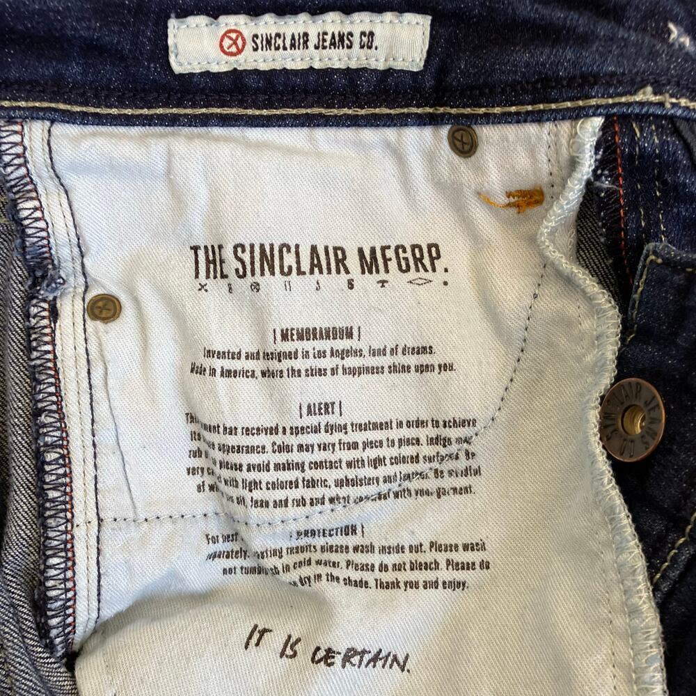 Sinclair MFGRP ‘Ellis’ Low Rise Flared Jeans Dark Wash Sz 27 Y2K USA Made - Picture 9 of 16